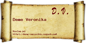 Deme Veronika névjegykártya